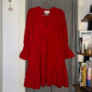 Tuckernuck Pomander Place Red Tiered Dress